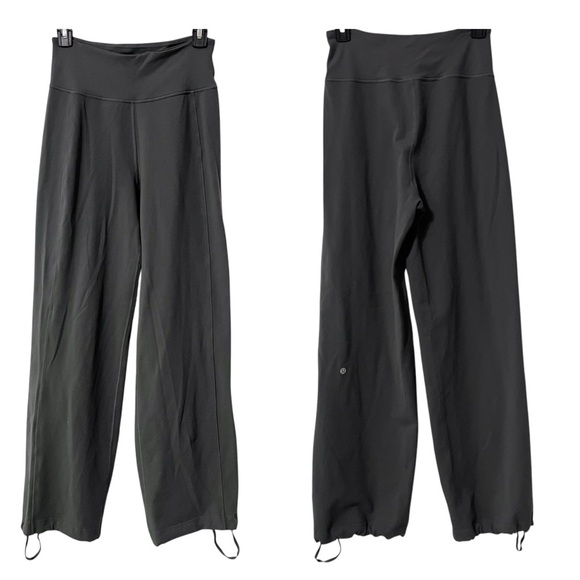 Lululemon Gray Sit In Stillness Wide Leg Drawstring Hem Pants Rare Size 6 - Picture 1 of 12